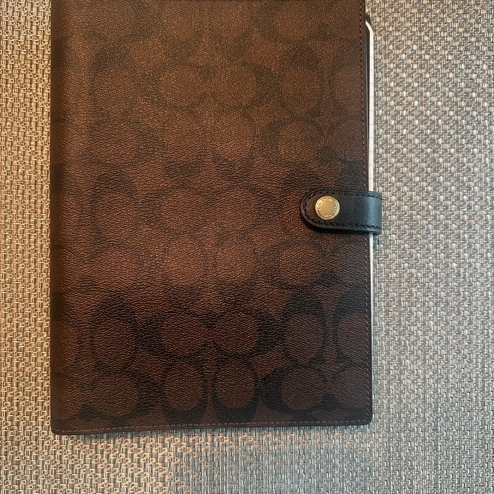 Coach Black and Brown Spiral Notebook